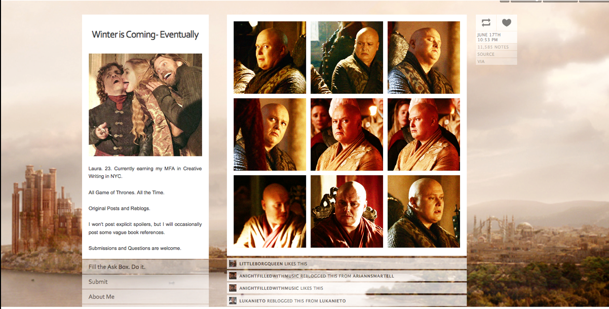 .Gif collage of Varys reaction .gifs.
